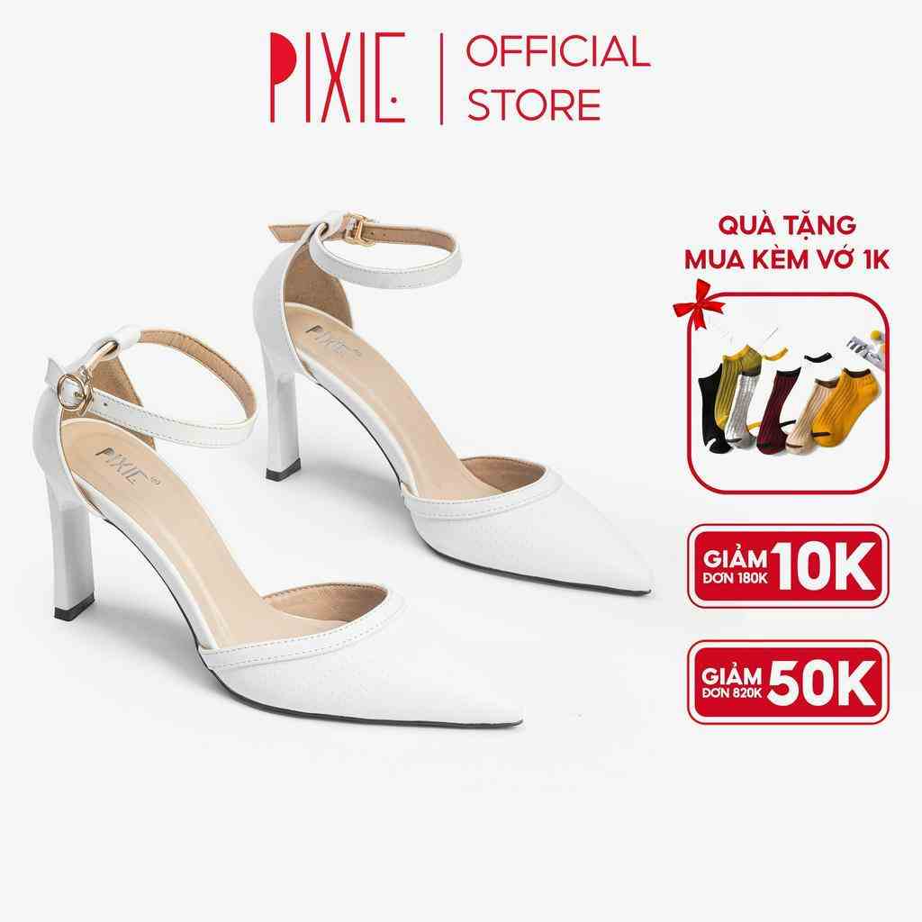 Giày Cao Gót 8cm Bít Mũi Quai Hậu H107 Pixie