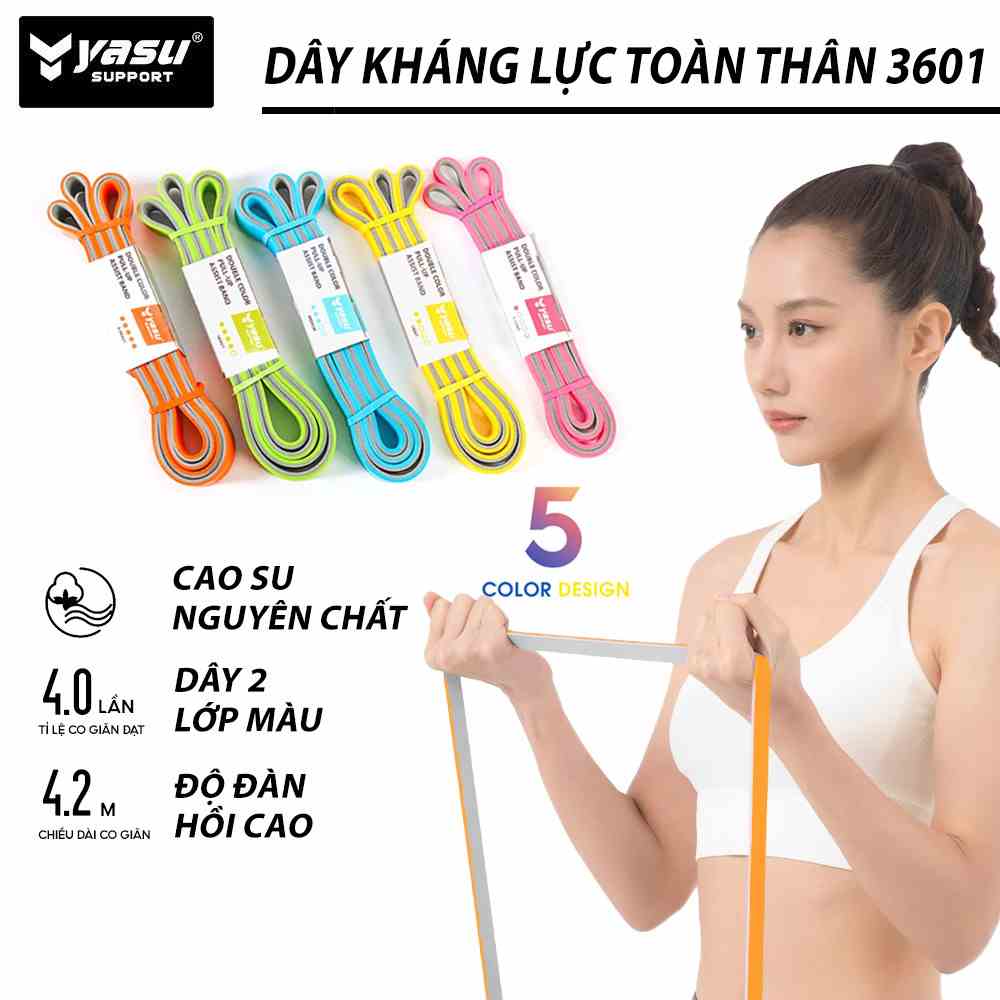 Dây kháng lực tập toàn thân Powerband chất liệu cao su 100% Yasu