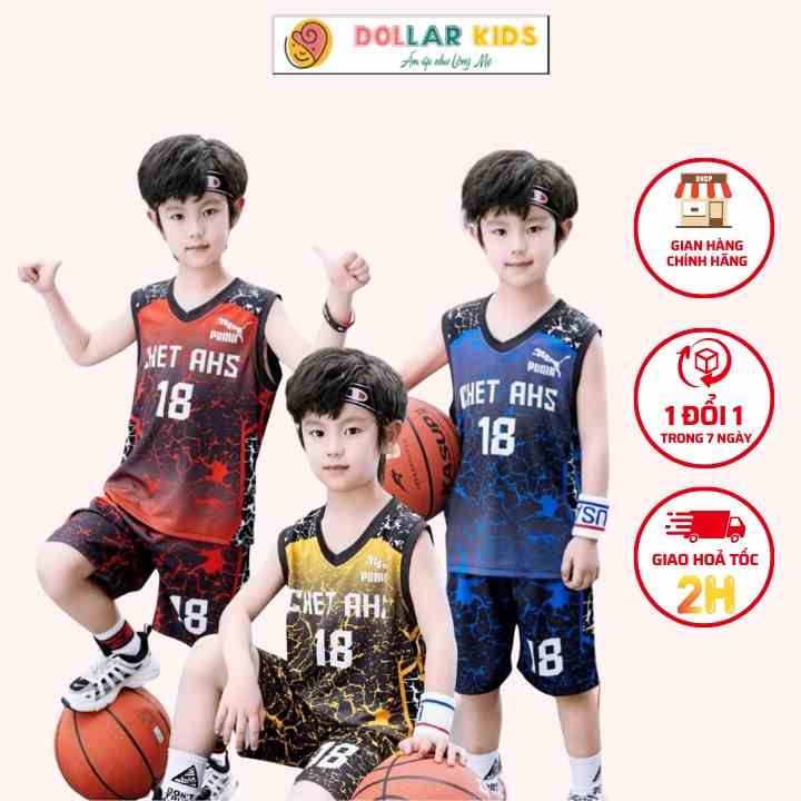 Bộ Ba Lỗ Dollarkids Cho Bé Trai Từ 3 Tuổi Đến 12 Tuổi Vải Cao Giãn Thoáng Mát