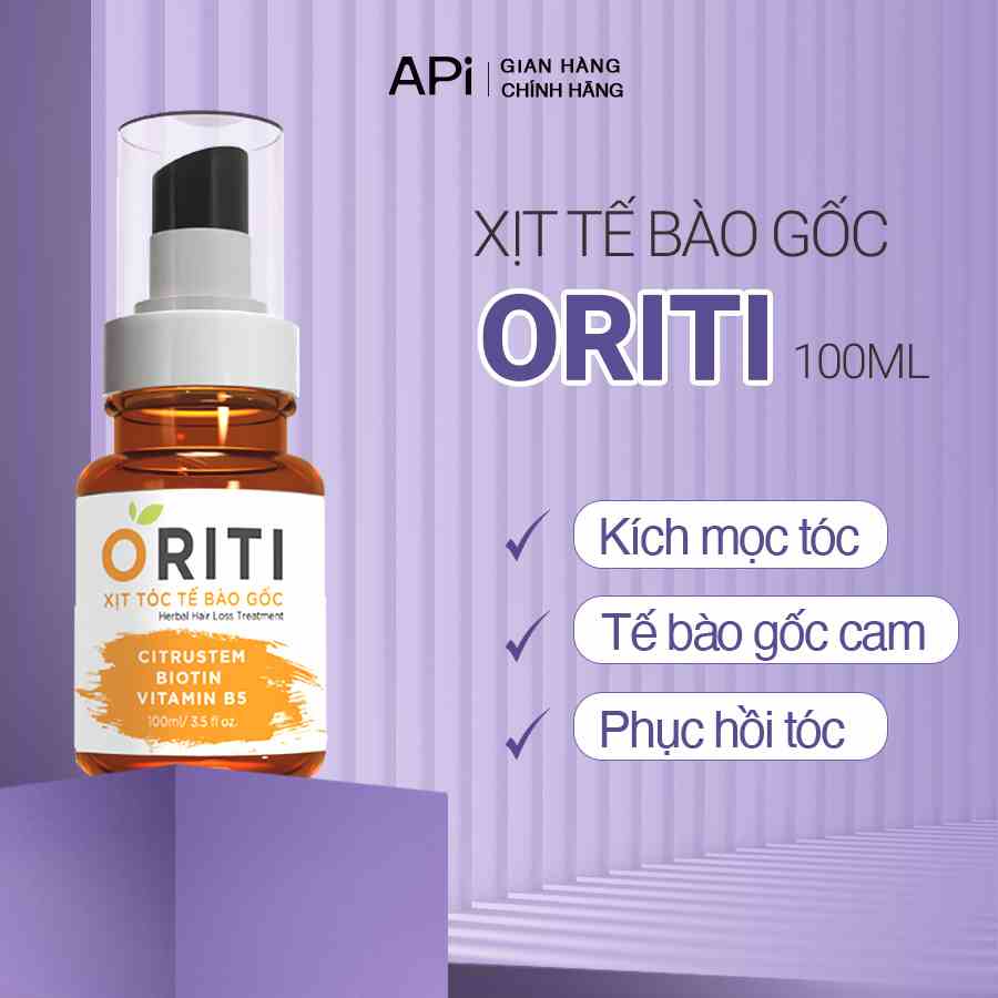 Xịt mọc tóc ORITI , kích mọc tóc tế bào gốc cam 100ml ngăn rụng tóc thảo mộc Mee Natural