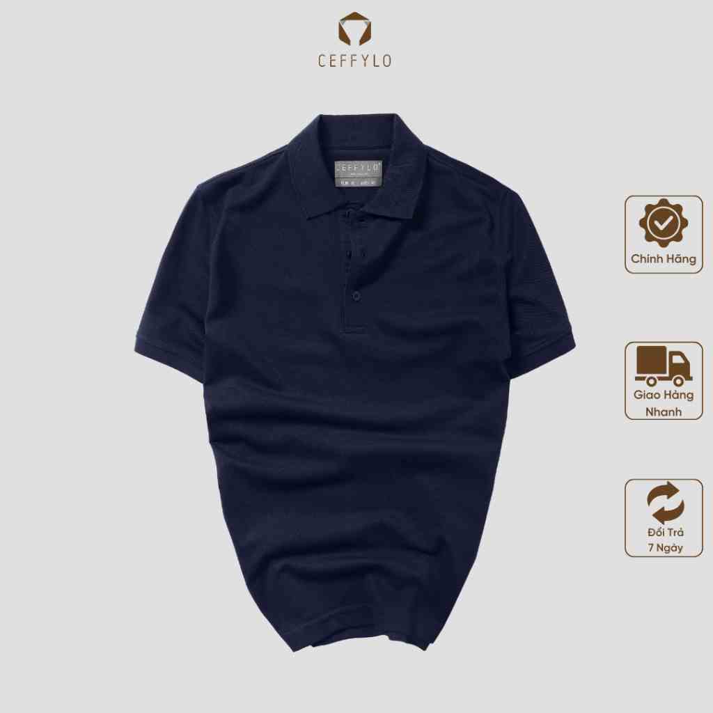 [Mã BMLTB200 giảm đến 100K đơn 499K] Áo Polo Xanh Navy Trơn Basic vải cotton mềm mịn CEFFYLO