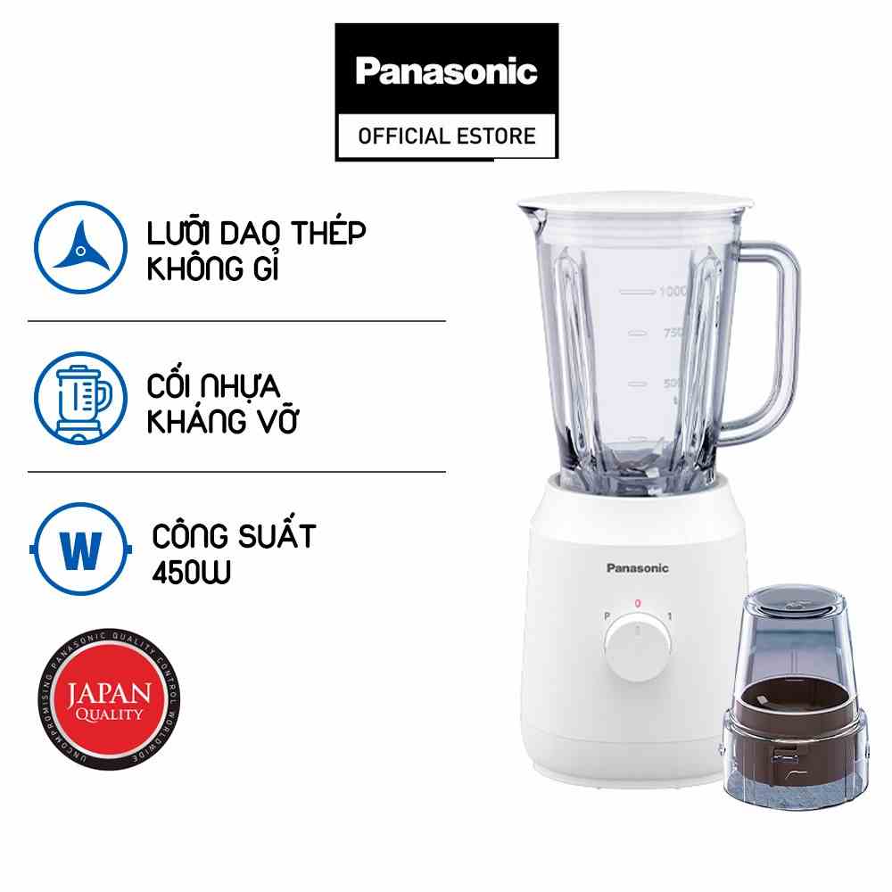 Máy xay sinh tố Panasonic MX-EX1011WRA (2 cối) - 450W - 1L - Lưỡi dao thép không gỉ