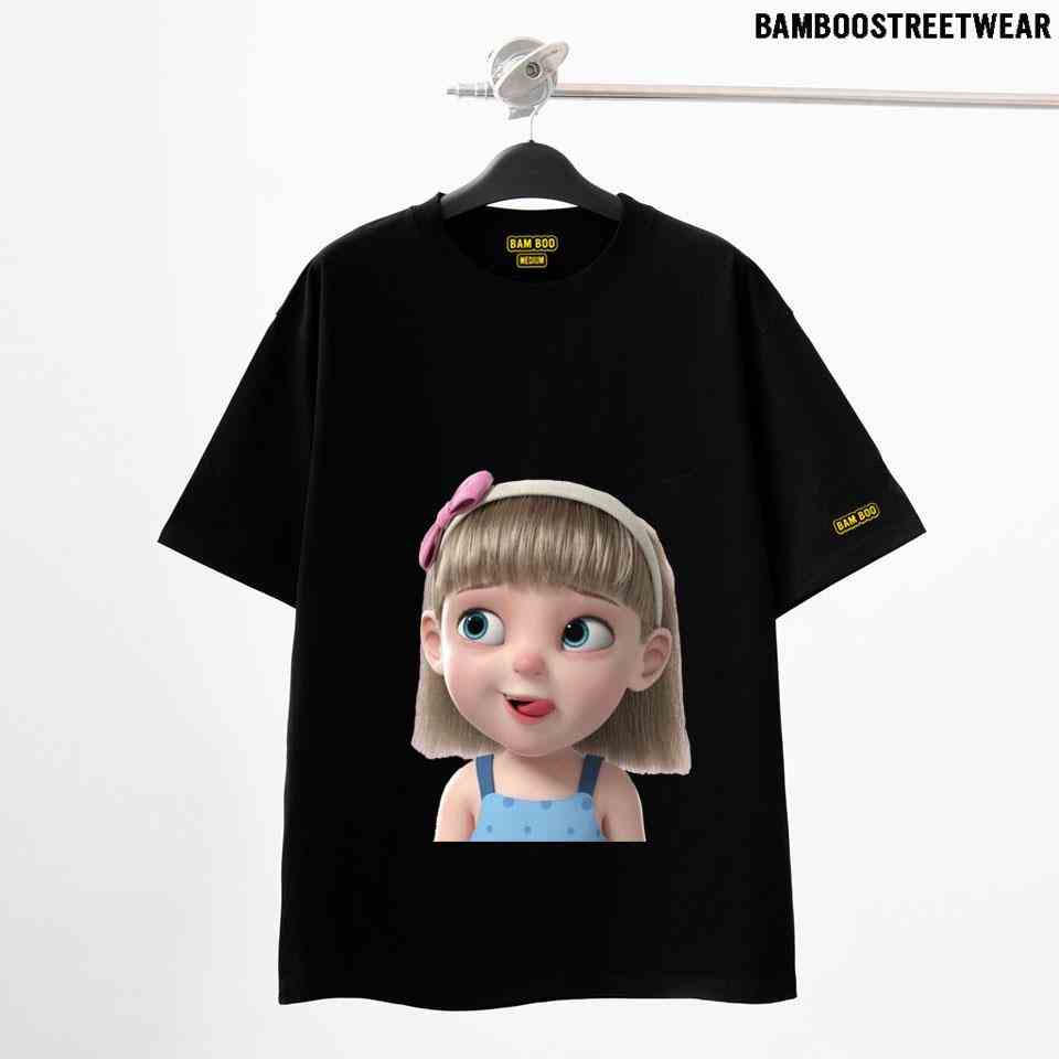 Áo Thun GIRL SMILE BambooStreetWear NAM NỮ Form Rộng (50-51)