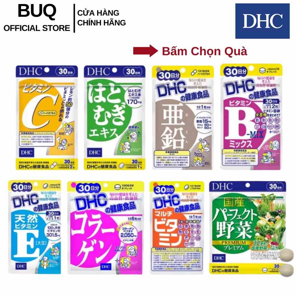 Viên Uống DHC Bổ Sung Vitamin Nhật Bản 30 ngày Vitamin C,B,E,Biotin, Rau Củ, Kẽm (30v/gói, 60v/gói,120v/gói,180v/gói)