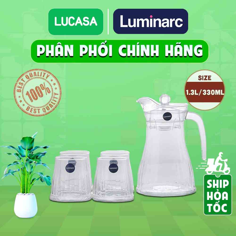 [Mã BMLTA35 giảm đến 35K đơn 99K] Bộ Bình Ly Thủy Tinh Luminarc Bucolique 5 món L5362 - 1.3L | Phân Phối Chính Hãng