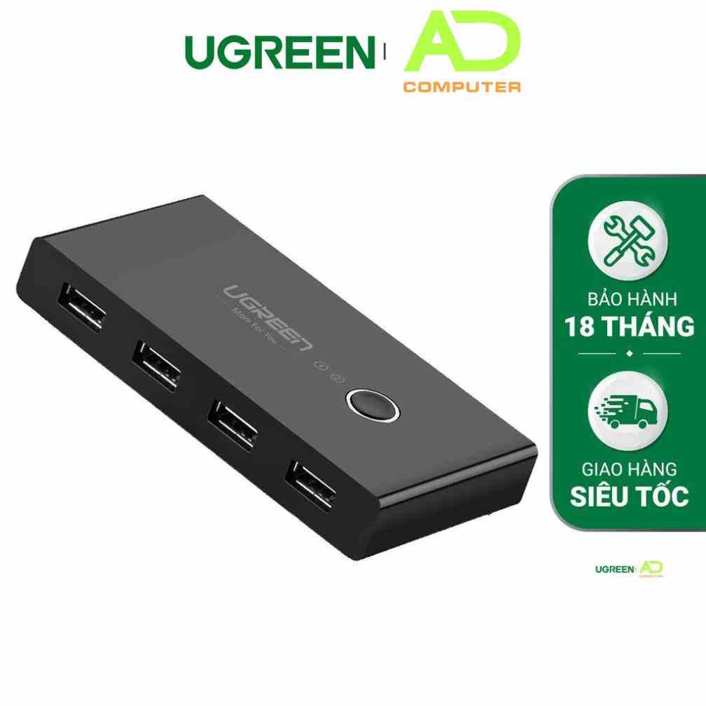 Bộ chia sẻ máy in USB 2.0 từ 4 thiết bị vào 2 máy tính UGREEN US216 30767 - Hàng phân phối chính hãng- Bảo hành 18 tháng