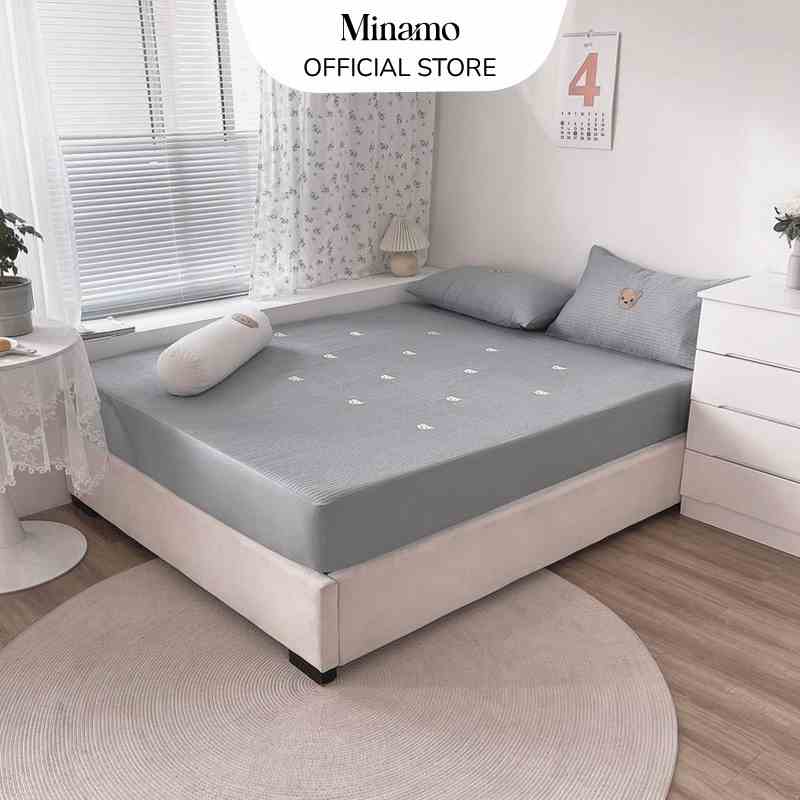 Bộ Ga Gối Teddy Cotton Linen Minamo Cao Cấp A12, Mềm Mịn, Thoáng Mát - Bảo Hành Chính Hãng Minamo