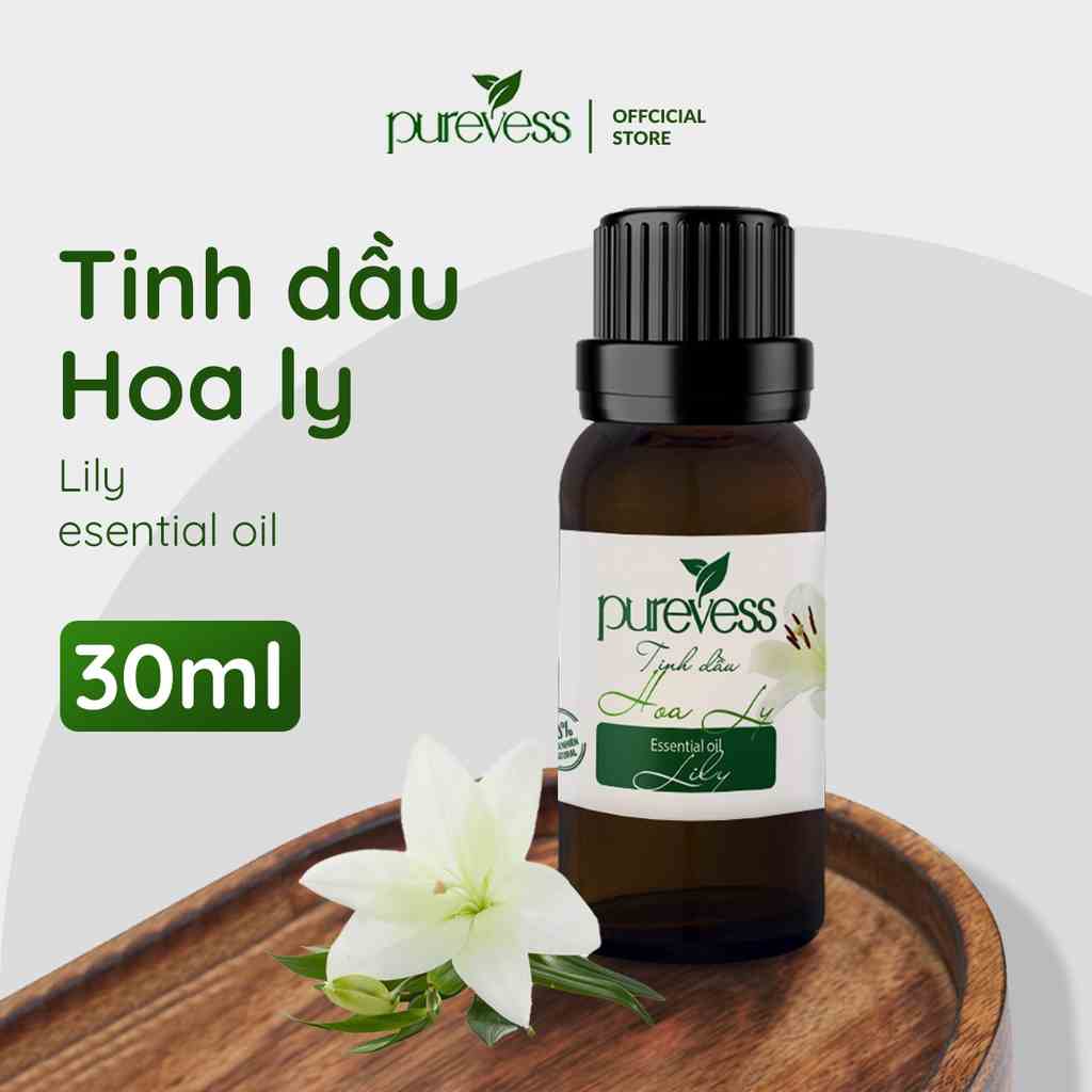 Tinh dầu Hoa Ly Purevess nguyên chất cao cấp giúp thơm phòng, thư giãn ngủ ngon dung tích 10ml, 30ml, 50ml, 100ml