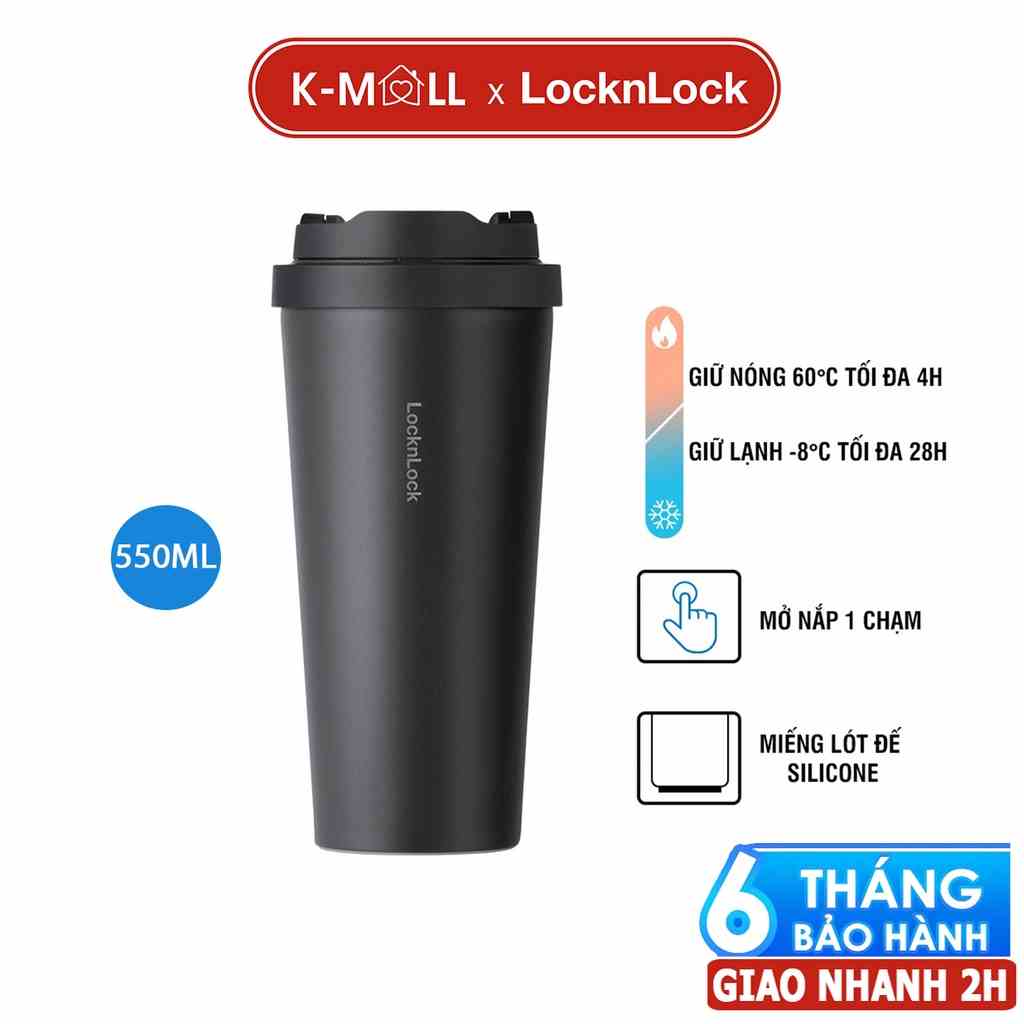 Ly giữ nhiệt LocknLock 550ml Energetic One-Touch Tumbler LHC3249 - Màu đen - K - MALL