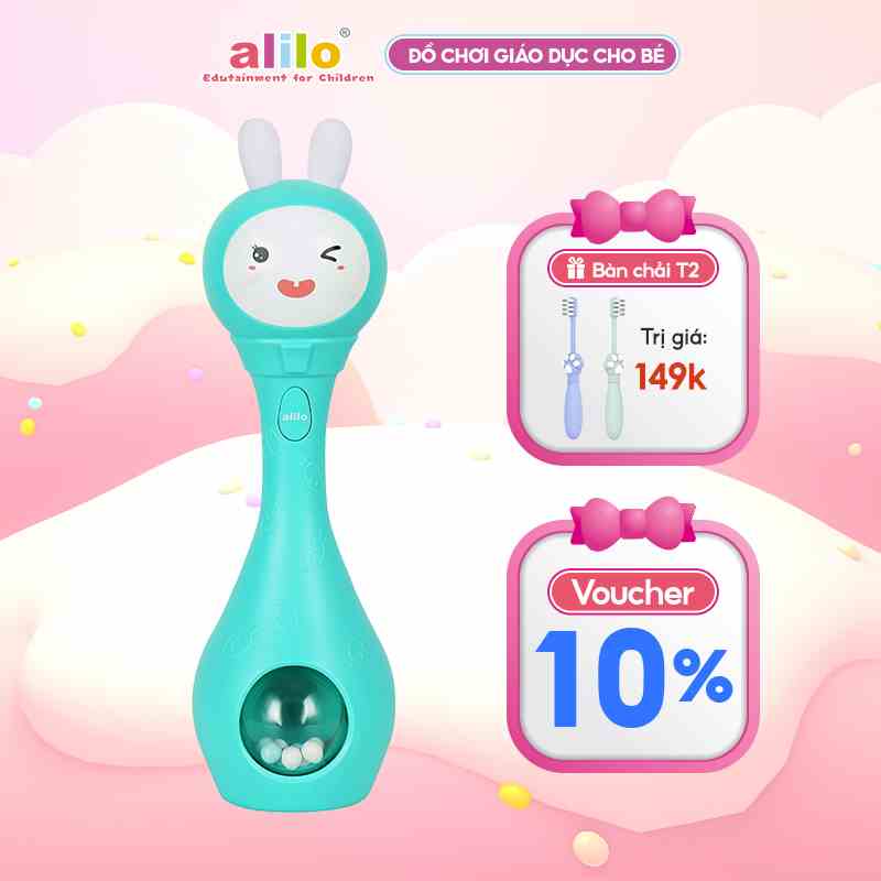 Lục lạc phát nhạc giáo dục cho trẻ Alilo Melody Rattle R1C - Hàng chính hãng - Đồ chơi giáo dục sớm, kích thước nhỏ gọn