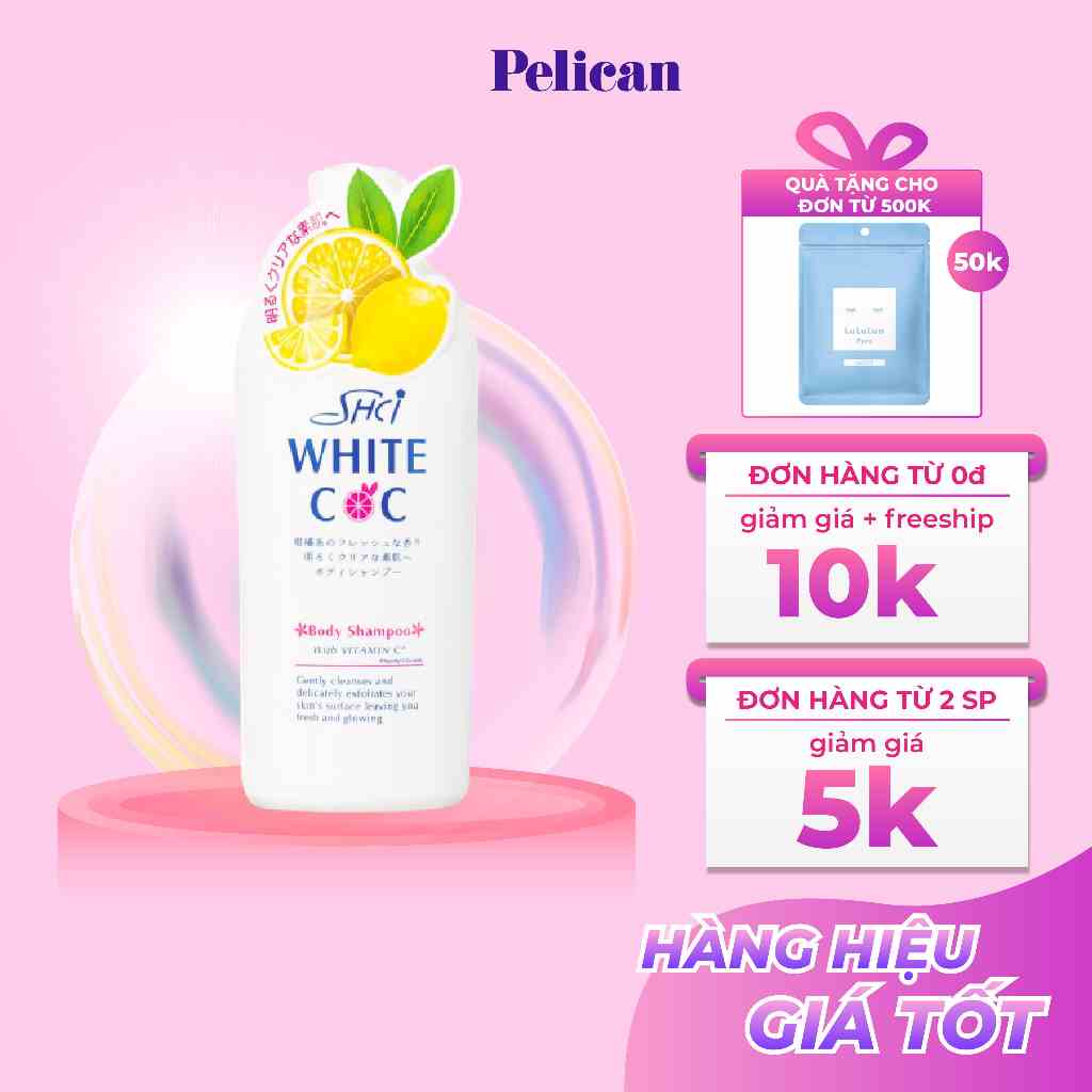 Sữa tắm sáng da SHCI hatomugi White CC Body Shampoo Nhật Bản 360ml dưỡng trắng và cấp ẩm cho da chiết xuất Vitamin C