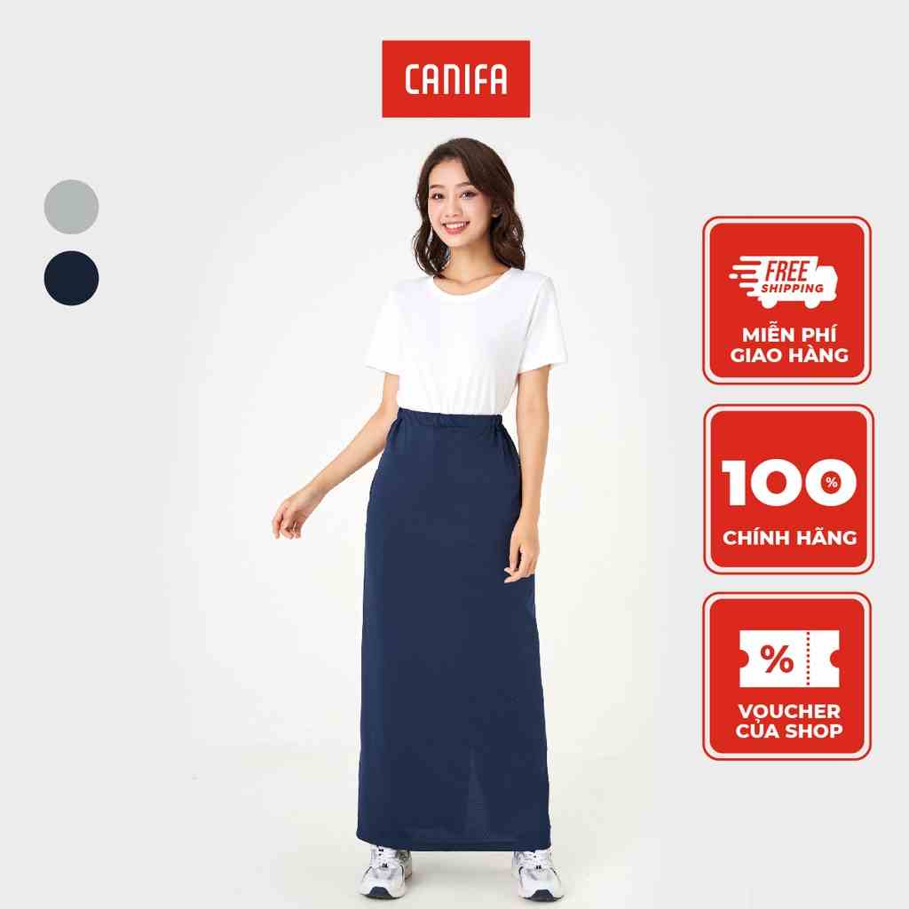 Chân váy chống nắng nữ CANIFA chất liệu polyester, cạp chun có cúc cài 6KS23S001