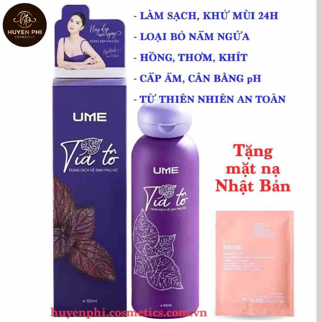 Dung Dịch Vệ Sinh Phụ Nữ Tía Tô UME Khử Mùi Lưu Hương Suốt 24h 150ml