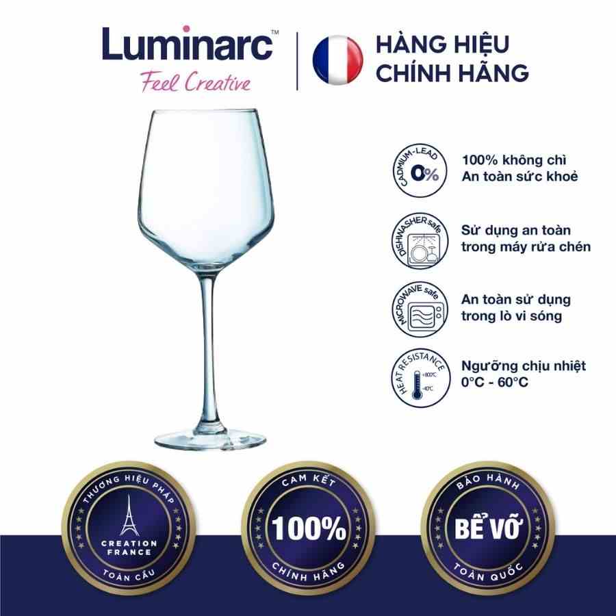 [Mã BMLTA35 giảm đến 35K đơn 99K] Bộ 6 Ly Rượu Vang Thuỷ Tinh Luminarc Val Surloire 350ml - 470ml