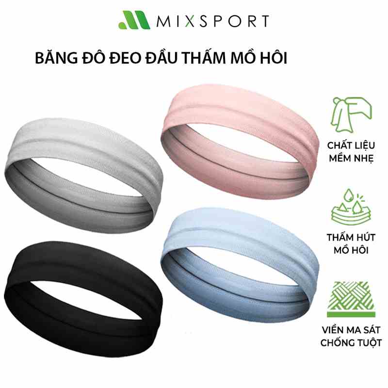 [Mã ICBFRI15 giảm 10% đơn 0đ] Băng Trán Thể Thao MixSport Thấm Hút Mồ Hôi Có Silicon Chống Trượt Cho Nam Và Nữ