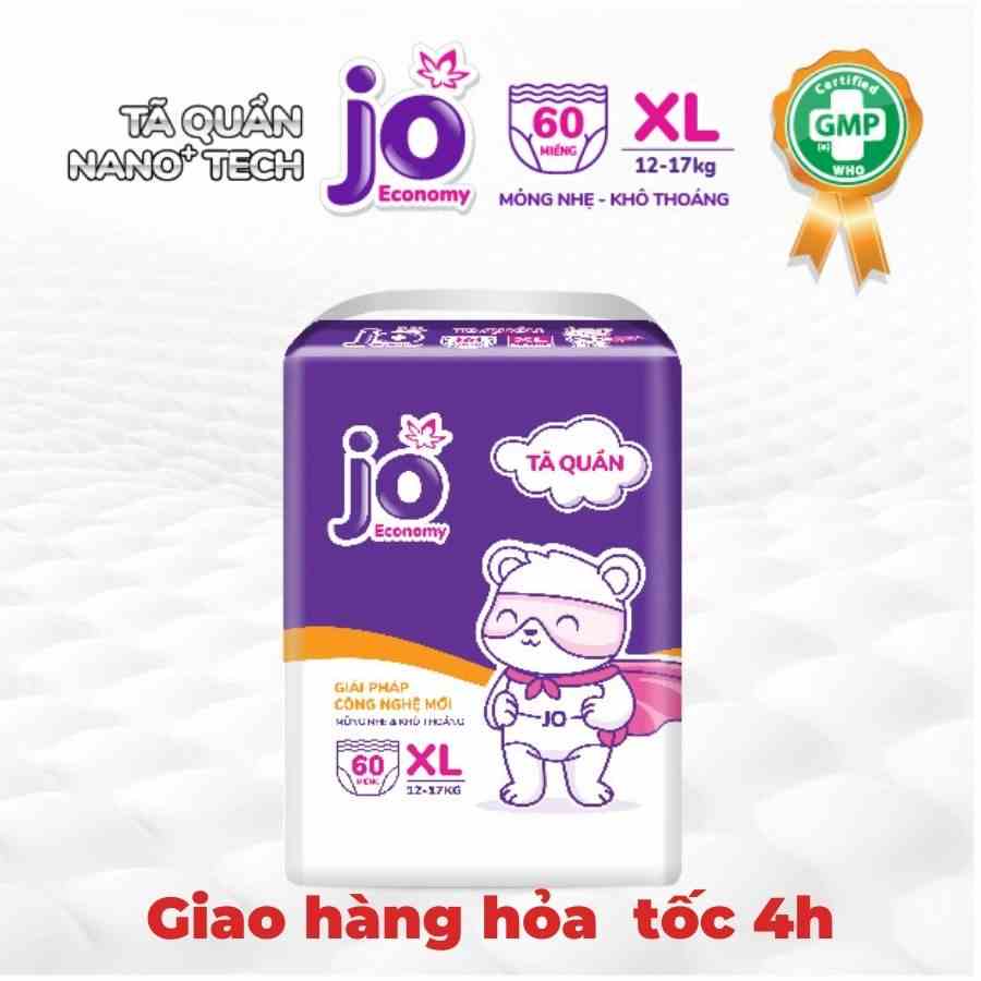 (Tặng 10 miếng cùng loại) Combo 2 gói Tã quần Jo Economy M72/L66/XL60/XXL54