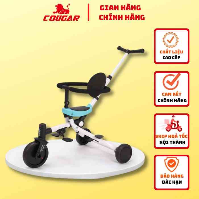 Xe Đẩy Scooters Cougar TF5-1 Màu Trắng Đa Chức Năng Vừa Đạp Vừa Đẩy, Phù Hợp Với Bé Từ 1,5 đến 5 tuổi