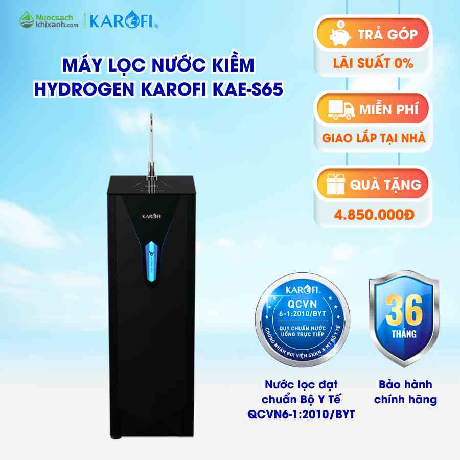 [Mã BMLTA35 giảm đến 35K đơn 99K] Máy lọc nước Karofi Hydro-lon S65 - 11 lõi SMAX mạnh mẽ