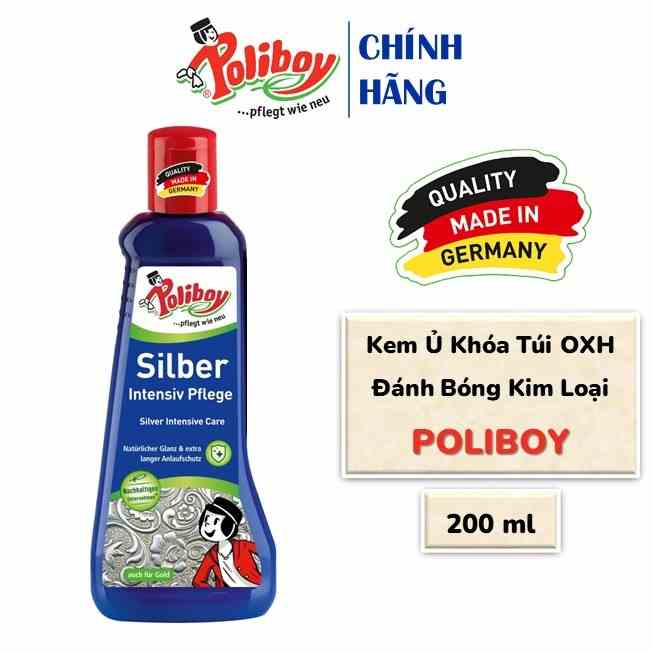 Kem Ủ Khóa Oxy Hóa POLIBOY Loại Bỏ Lớp Xỉn Màu Trên Đồng Hồ, Khóa Túi Hàng Hiệu, Đánh Bóng Kim Loại 200ml