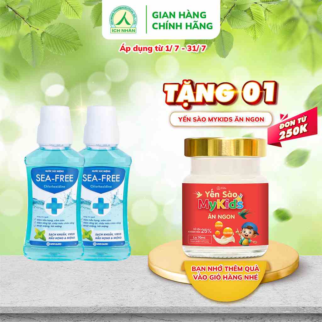 Combo 2 nước súc miệng diệt khuẩn Sea-free Chlorhedixine - 250ml/chai