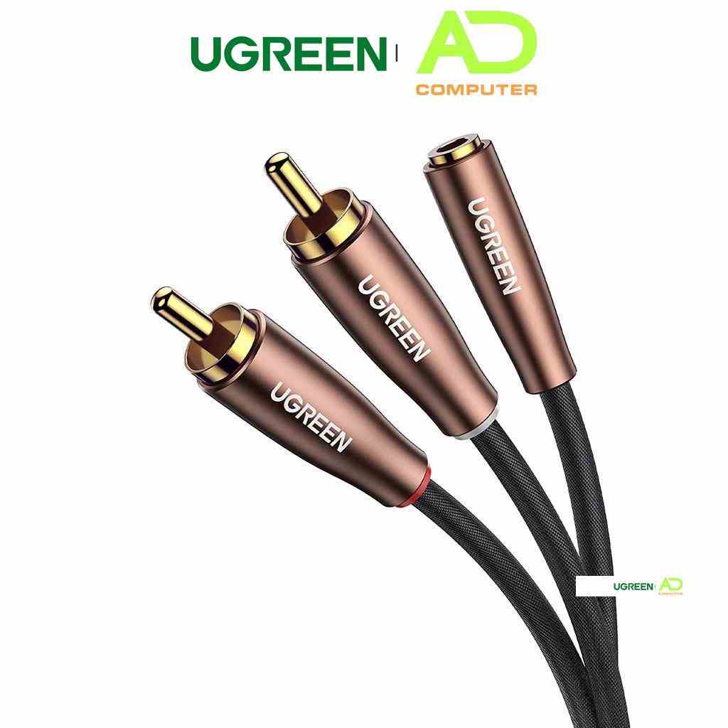 [Mã BMLTB35 giảm đến 35K đơn 99K] Cáp chuyển âm thanh jack 3.5mm cái sang 2 đầu RCA đực UGREEN AV111 AV198