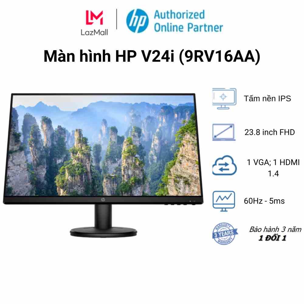 [Mã ELHPPK giảm 10% đơn 500K] Màn hình máy tính HP V24i 9RV16AA 23.8 inch FHD IPS