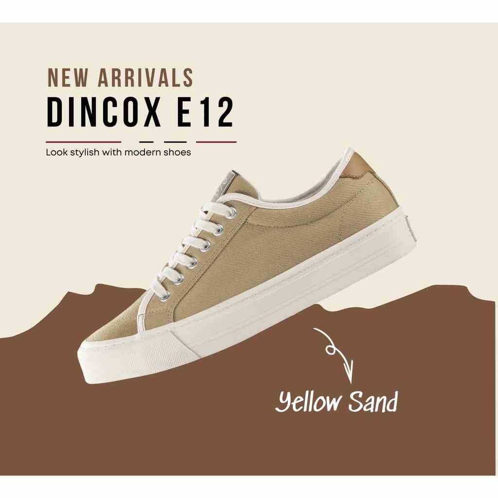 Giày Sneaker Nam Vải DINCOX E12 Yellow Sand Đơn Giản Thanh Lịch