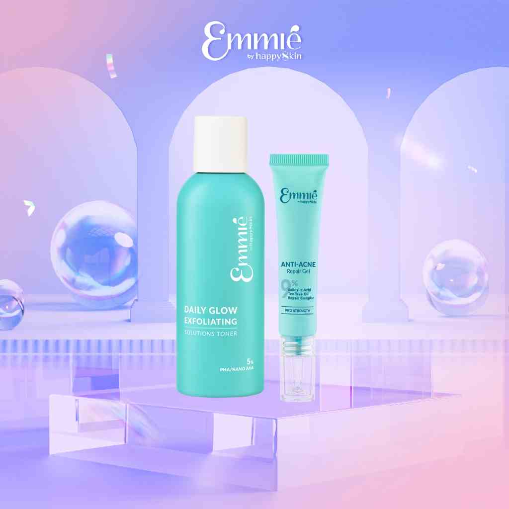 Combo Làm Sạch Da Giảm Mụn - Acid Toner + Gel Chấm Mụn 12ml - Emmié By Happyskin