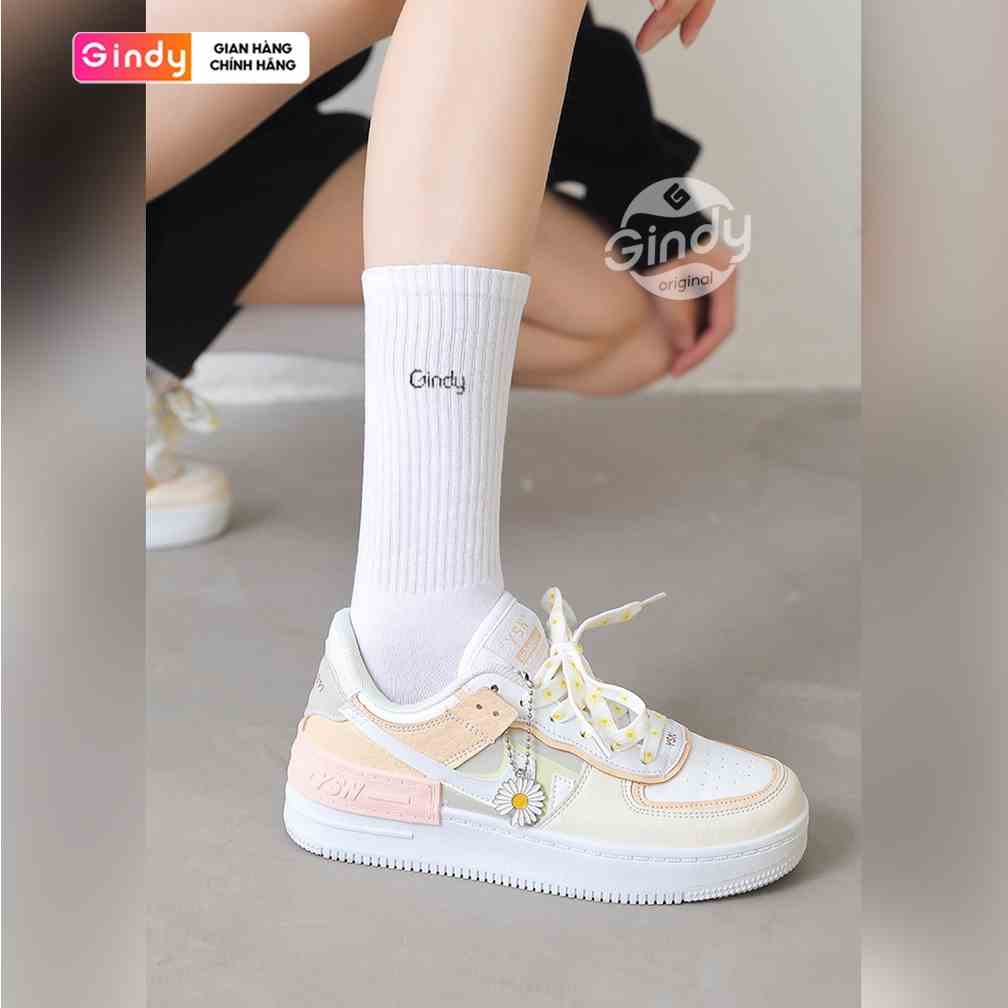 Tất cao cổ nam nữ cotton thoáng khí unisex GINDY thấm hút mồ hôi phong cách thể thao cá tính năng động T006