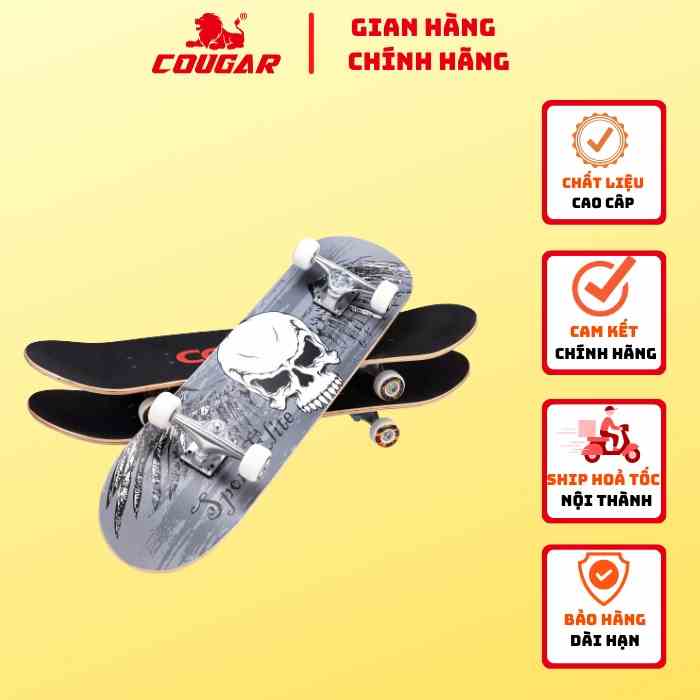 Ván Trượt Skateboard Cougar MHBC3108 GREY 3792 Cao Cấp, Ván Trượt Thể Thao Đường Phố