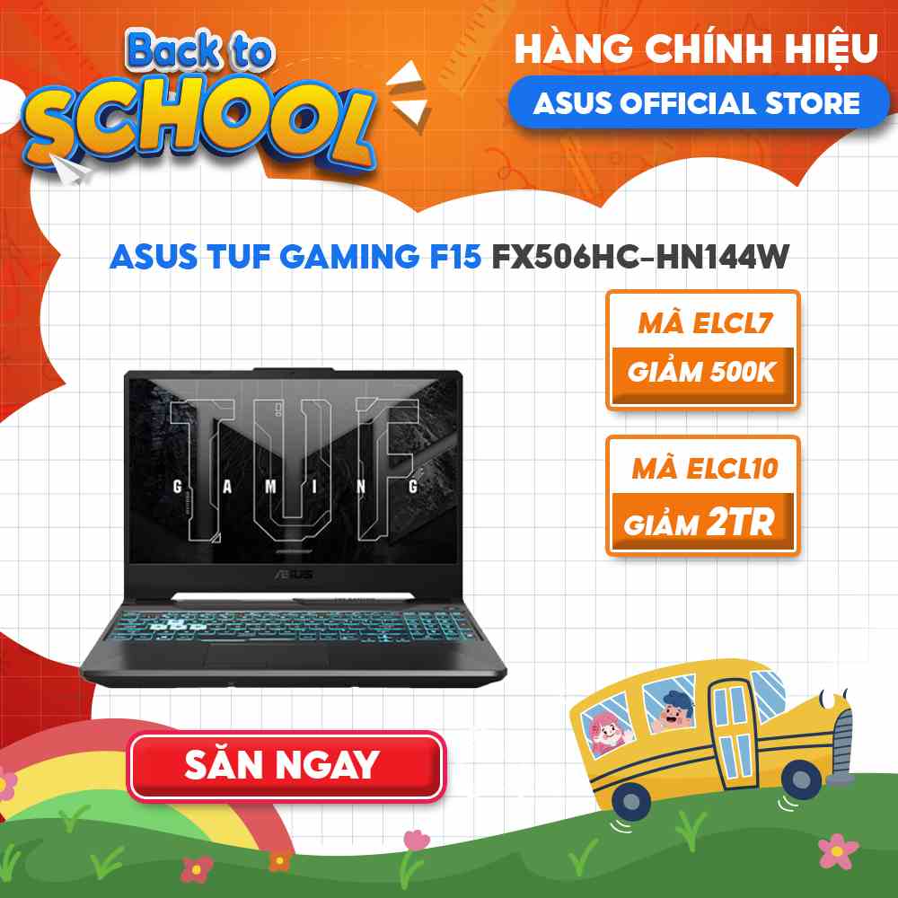 [Mã ELCL12 giảm 12% đơn 10TR] Laptop ASUS TUF Gaming F15 FX506HC-HN144W i5-11400H |8GB | 512GB | GeForce RTX™ 3050 4GB