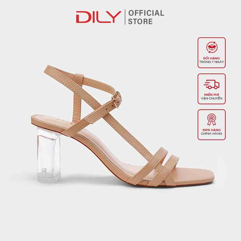 Giày sandal nữ DILY quai mảnh gót mica trong suốt cao 7cm_AA0288