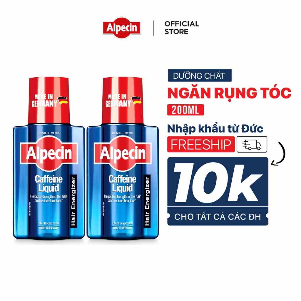 Combo 2 Tinh chất Caffeine ngăn rụng tóc Alpecin Liquid 200ml kích thích tóc mọc chắc khỏe cho nam - Combo 2 Hair Tonic