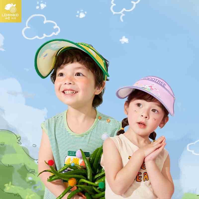 Mũ LEMONKID che nắng hở đỉnh đầu bảo vệ chống tia cực tím du lịch ngoài trời mùa hè đáng yêu cho trẻ em