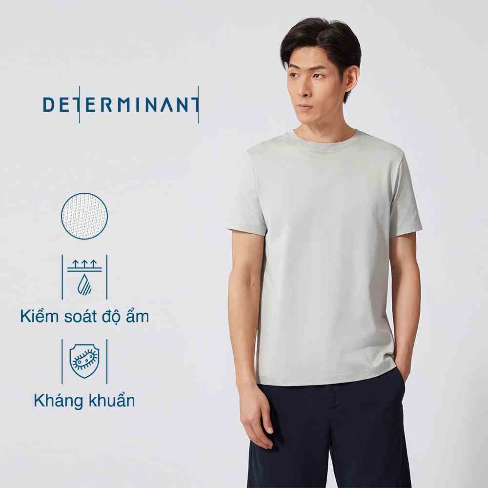 Áo thun nam cổ tròn DETERMINANT tay ngắn - kháng khuẩn - 100% cotton - màu xám nhạt - T02