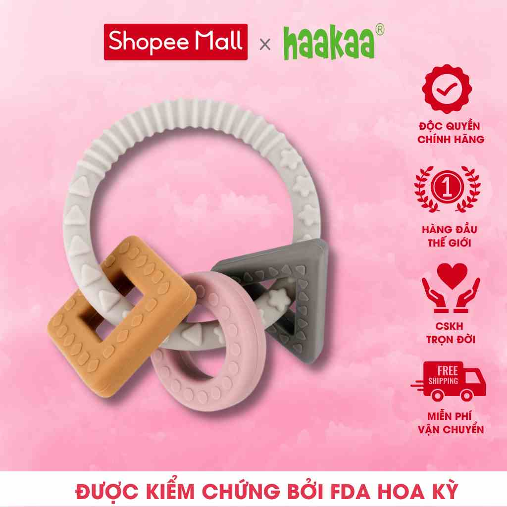 [Mã BMLT35] Gặm nướu cho bé hình xúc xắc Haakaa. Chất liệu silicone cao cấp, an toàn. Không chứa BPA, PVC và phthalate