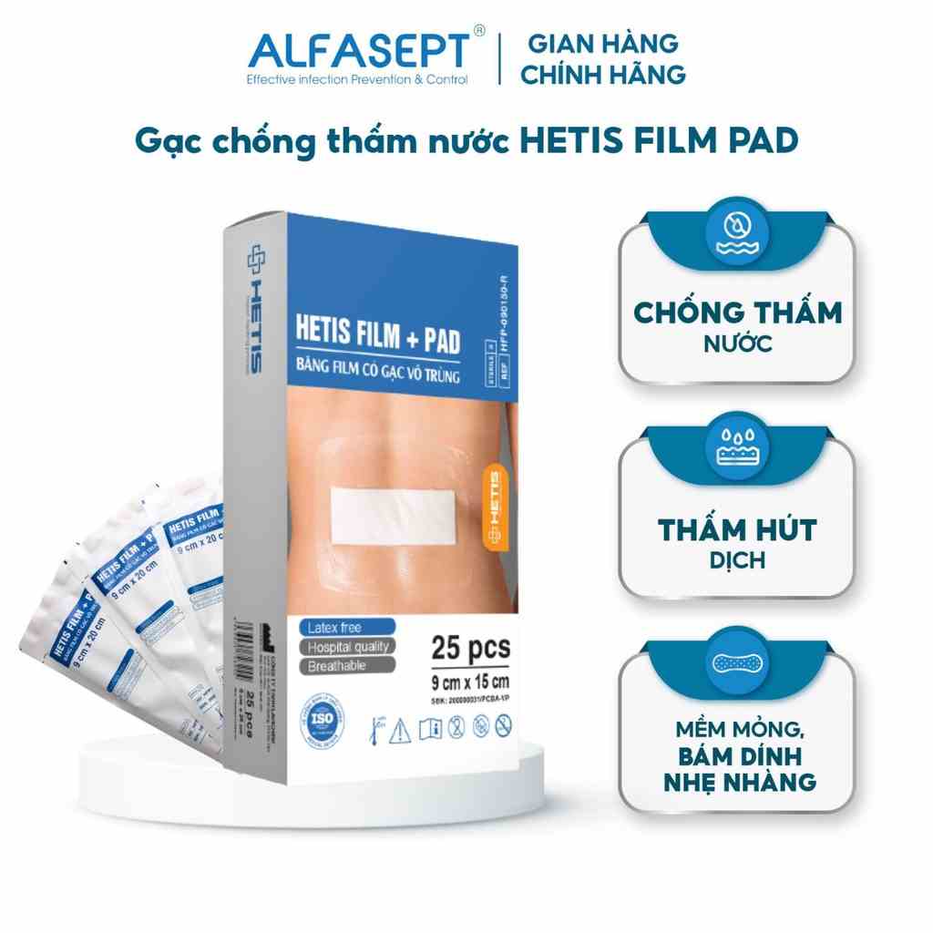 Miếng Dán Vết Mổ Sau Sinh HETIS FILM PAD Giúp Bảo Vệ Vết Thương Khỏi Sự Xâm Nhập Của Vi Khuẩn