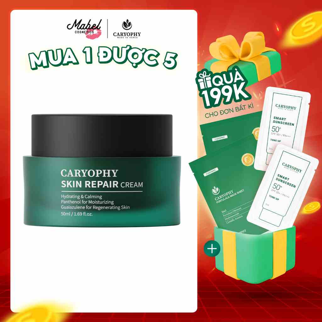 Kem dưỡng ẩm phục hồi da tổn thương Caryophy Skin Repair Cream Hàn Quốc giúp da mềm mịn 50ml