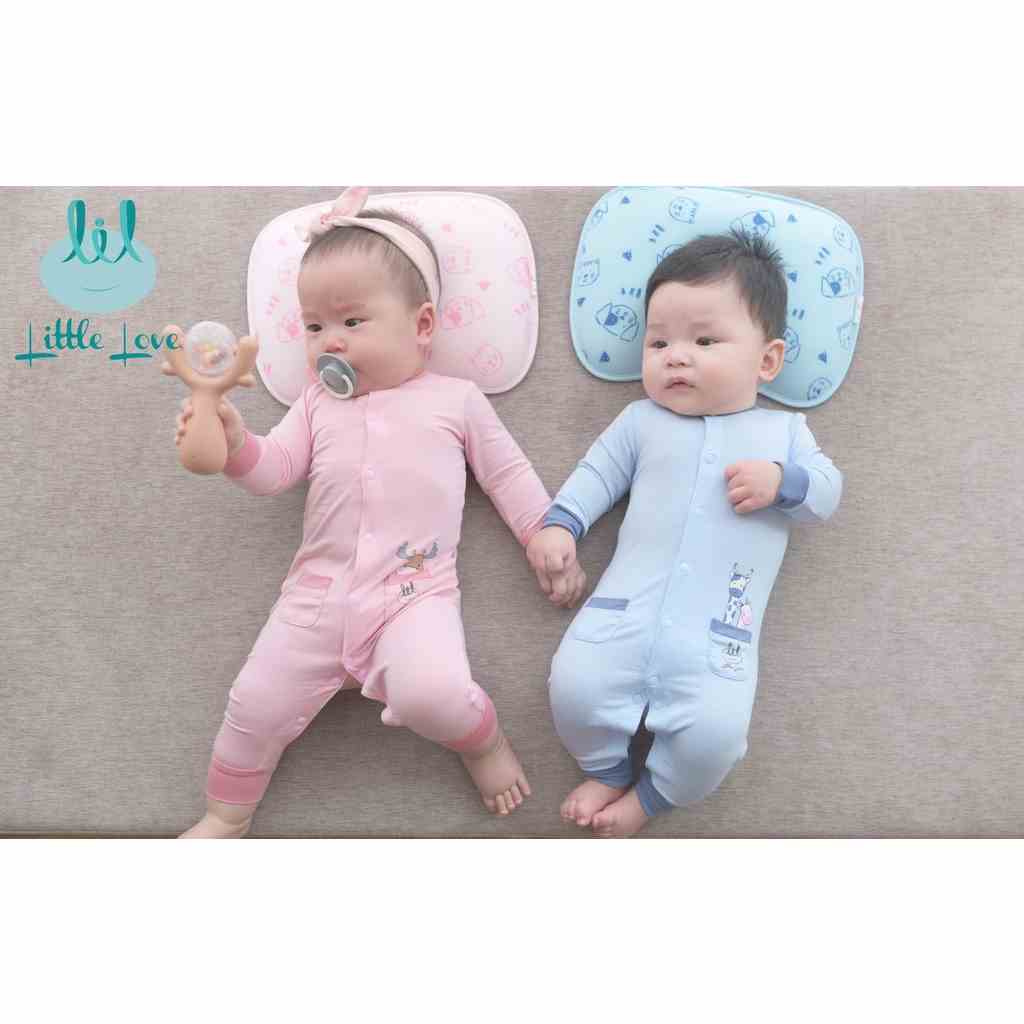 [Mã BMTTC60K giảm đến 60K đơn 50K] Bộ body sơ sinh smoothy 01 cho trẻ từ 0-6m little love (LBD22)