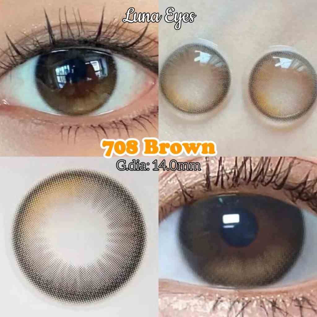 Kính áp tròng LUNA EYES 708 BROWN - Lens size nhỏ