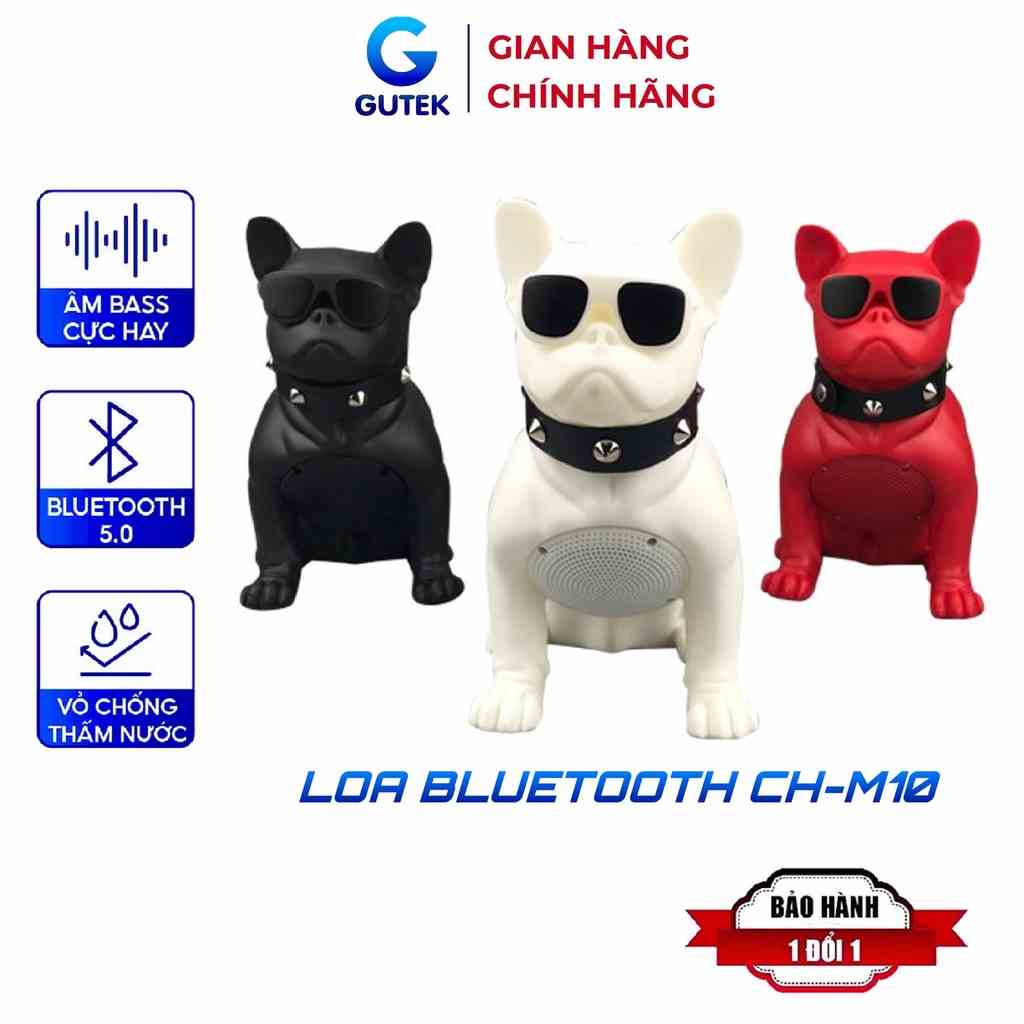 Loa bluetooth nghe nhạc siêu bass không dây Gutek CH-M10 hình con chó Bull