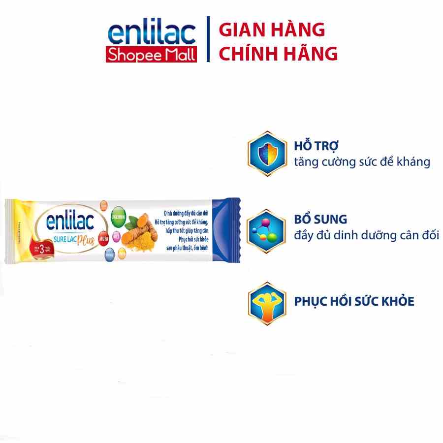 Sữa Bột Dinh Dưỡng Dành Cho Người Phục Hồi Sau Phẫu Thuật, Ốm Bệnh ENLILAC Sure Lac 25g/Gói