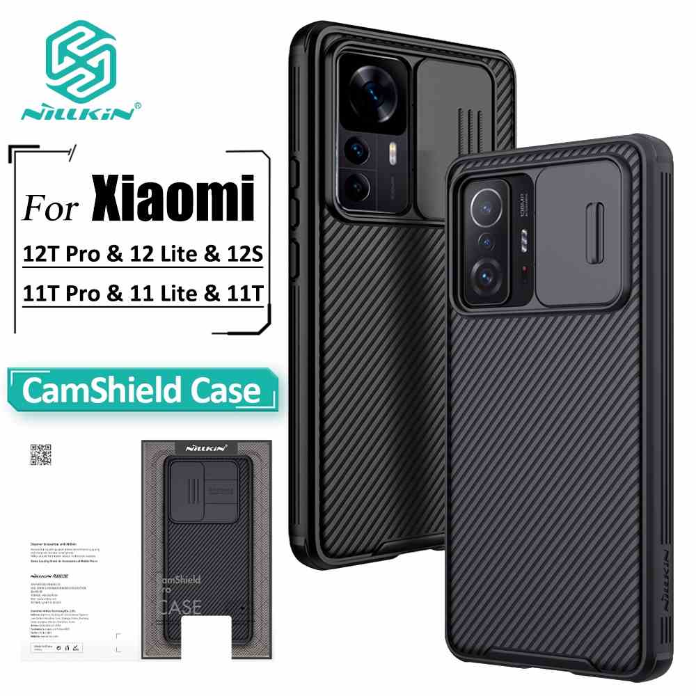 Ốp điện thoại NILLKIN có nắp trượt bảo vệ camera chống sốc thích hợp cho Xiaomi 12T Pro 11T Pro 12S 12 Lite 11 Lite 12X