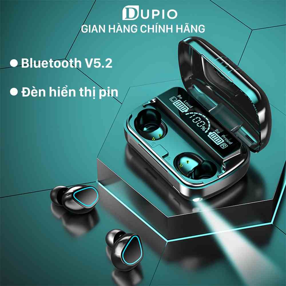 Tai nghe không dây DUPIO TN10 bluetooth V52 pin lâu khử nhiễu cuộc gọi có đèn hiển thị pin âm thanh vòm