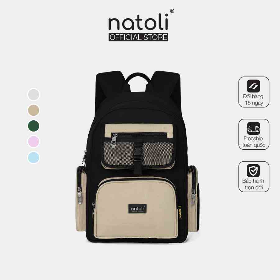 Balo Local Brand thương hiệu NATOLI chất vải canvas thời trang chống nước chống sốc dày dặn - ICON BACKPACK B13