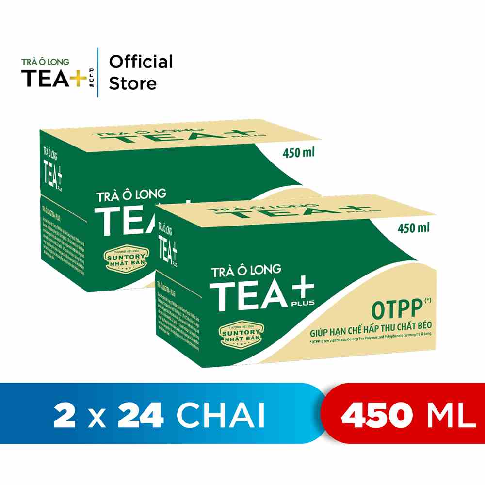 [HỎA TỐC-HCM&ĐN&HN]Combo 2 Thùng 24 Chai Trà Ô long Tea+ (450ml /chai)