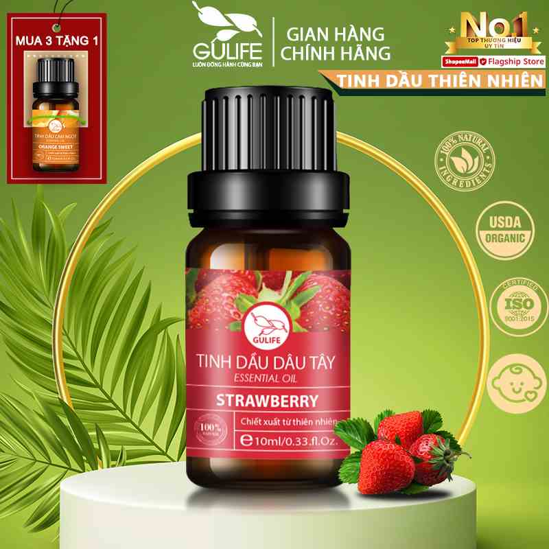 Tinh Dầu Thiên Nhiên Dâu Tây Nguyên Chất GULIFE-DT, Nhập Khẩu Cao Cấp, Tinh Dầu Xông Phòng Thư Giãn 10ml-50ml