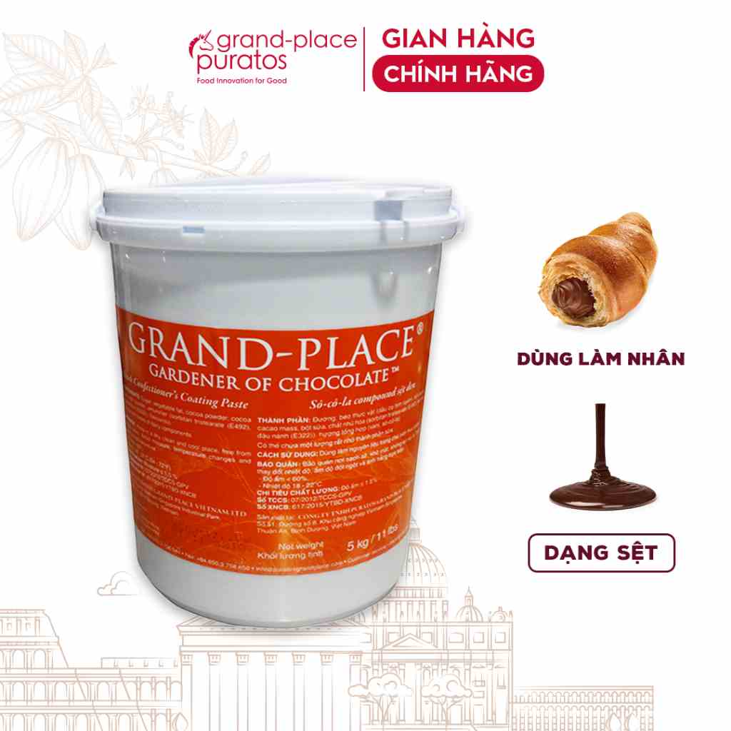 [Mã BMLTB200 giảm đến 100K đơn 499K] Socola Compound Sệt Đen Puratos Grand-Place VN- 5kg-4116137