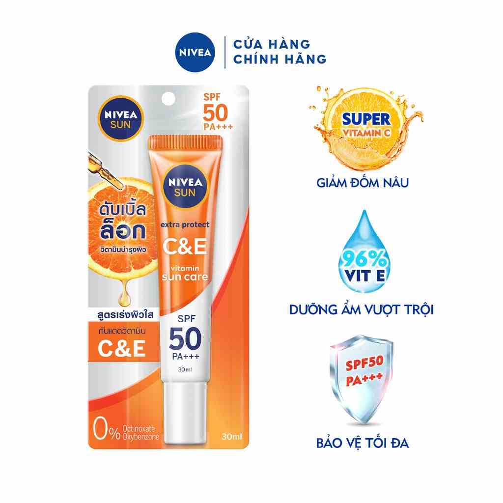 Tinh chất chống nắng NIVEA VITAMIN C&E Dưỡng da sáng khỏe SPF50 PA+++ (30ml) - 98318