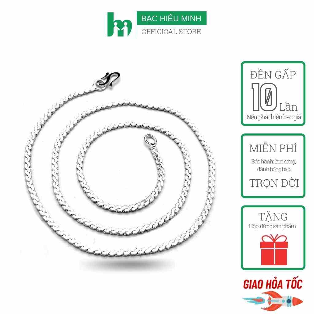 Dây Chuyền Nam - Dài 58-60cm - Bảo Hành Vĩnh Viễn ( Hàng Chính Hãng ) Bạc Hiểu Minh DBN025S